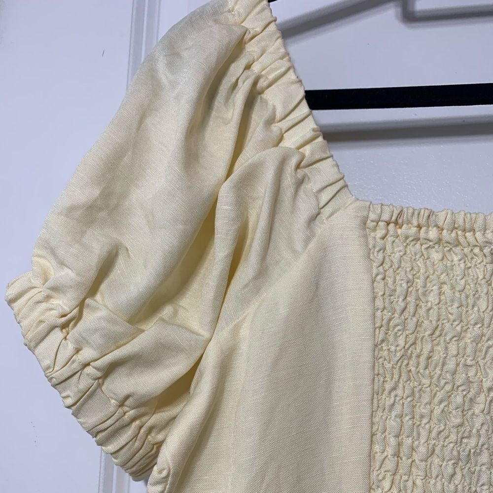 NWT Forever 21 Yellow Button Down Short Sleeved Midi Dress with slit size M - Picture 13 of 16